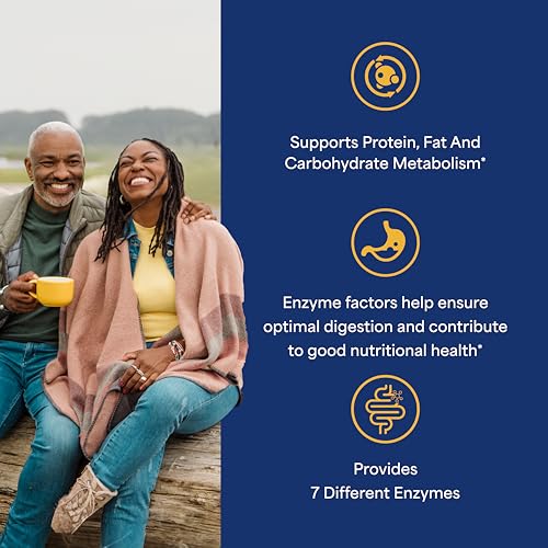 Puritan's Pride Multi-Enzyme Formula, Digestive Aid for Proteins, Fats, and Carbohydrates, Dietary Supplement for Digestion and Healthy Gut Support, 50 Day Supply, 100 Easy to Swallow Coated Tablets - Image 4