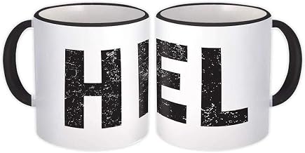 Finland Helsinki Airport Helsinki HEL : Gift Mug Airline Travel Pilot AIRPORT - White w/Black Handle