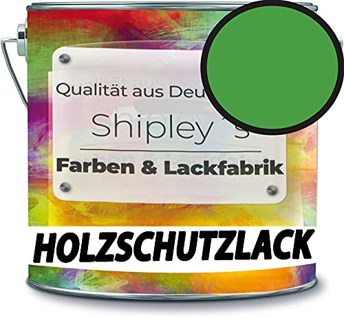 Holzschutzlack Holzlack Holzlasur wetterbeständiger Langzeitschutz Wetterschutzfarbe Holzschutzfarbe RAL 6018 Gelbgrün // Shipley's Farben & Lackfabrik Cover
