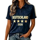 argentinien Trikot Deutschland Tshirt Damen Trikot 2026 WM Retro FußBall Deutschlandfahne Poloshirt Deutsche Flagge Fanartikel T-Shirt Fussball Deutschlandtrikot Fan Artikel Shirts