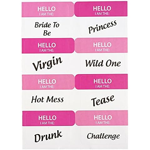 Mini Bachelorette Party Stickers Fun & Games - 2 Sheets, Total of 16 Stickers Cover
