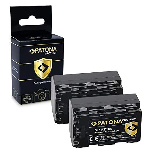 PATONA 2X Protect V1 Bateria NP-FZ100 Compatible con Sony Alpha 6600, A9, A9 II, A7R III, A7 RIV