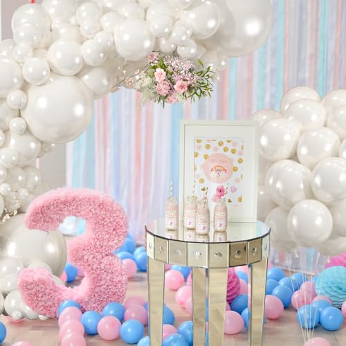 Image of 114pcs Pearl White Balloons Different Sizes, 18 12 10 5 inch Pearl Balloons Garland Arch kit for Bridal Baby Shower Engagement Wedding Birthday Valentine's Party Decorations