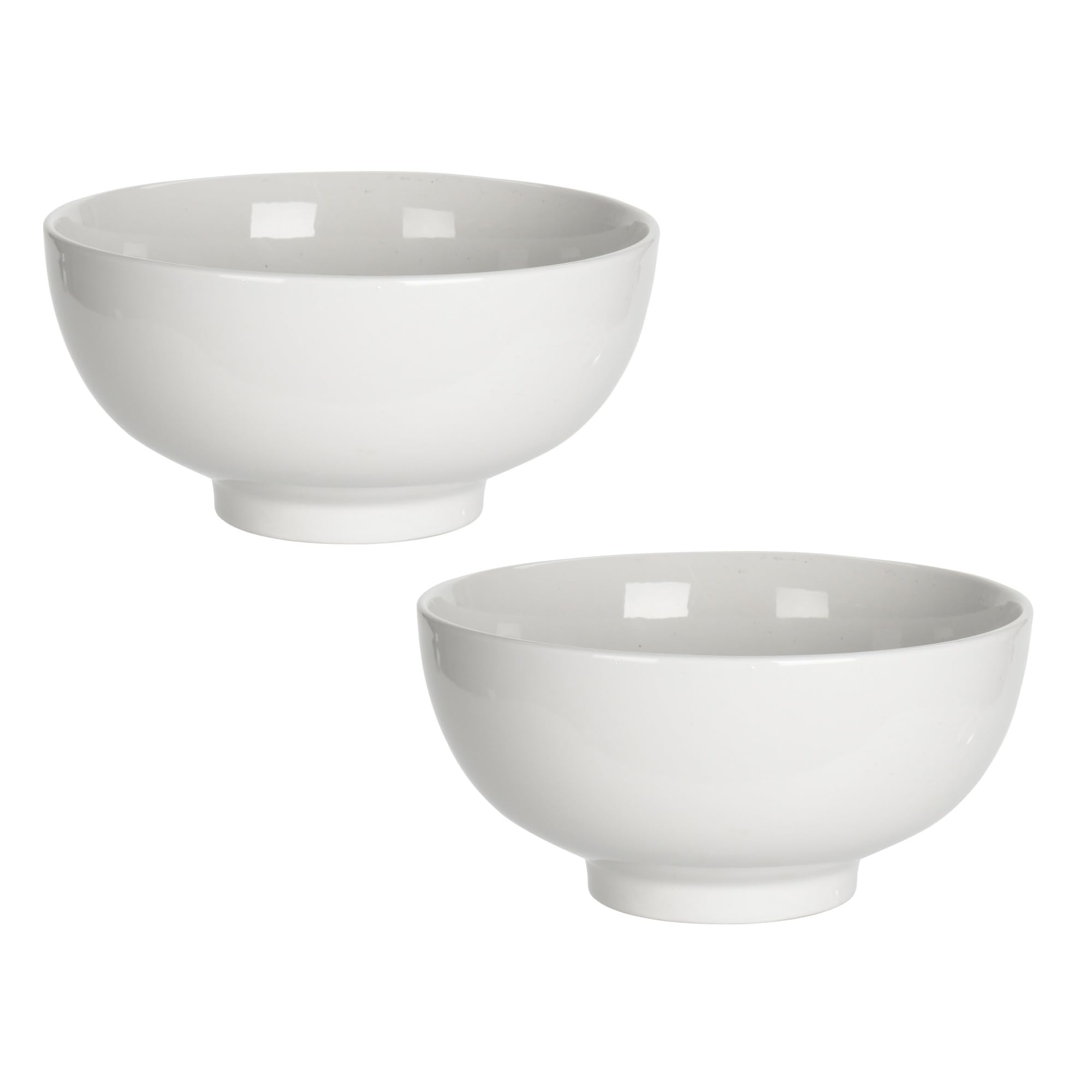 Koopman International Porcelain Pasta Bowls White Set of 2 Large Serving Bowls Deep Wide Bowl for Salad Soup Rice Oatmeal Breakfast Dessert Dinner Bowls Dishwasher and Microwave Safe 20cm
