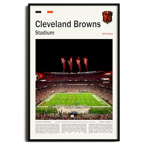 (Unframed 11"x17") ClevelandBrownsStadium Canvas Print – Cleveland Home Field Wall Art for Browns Fans, Sports poster for Game Room or Man Cave Decor