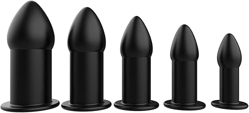Juego de 5 tapones anales de silicona suave, dilatador anal hueco para adultos, juguete sexual anal, kit de bondage para hombres, mujeres y parejas