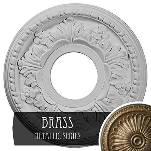 11 7/8"OD x 3 5/8"ID x 7/8"P Helene Ceiling Medallion (Fits Canopies up to 5 1/4"), Hand-Painted Brass