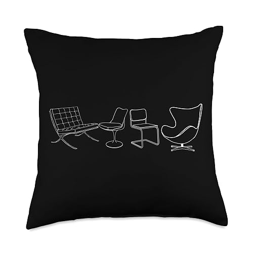 Midcentury Modern Chairs Throw Pillow