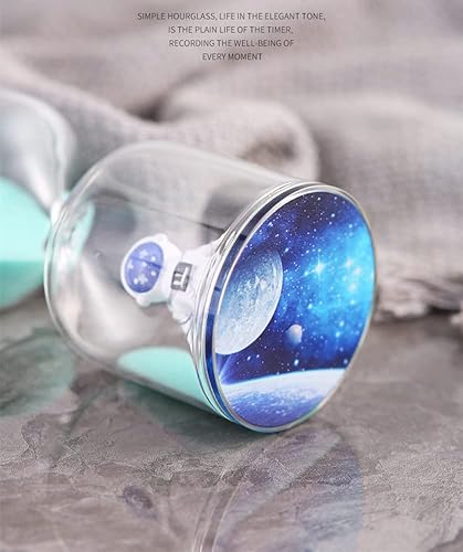 Miniatura 6 de Falytemow Temporizador de arena de astronautas del espacio exterior de 30 minutos, reloj de arena (rosa)