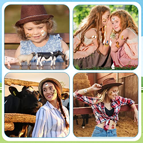 Estune 500 Pieces Farmhouse Animal Temporary Tattoos For Kids Farmhouse Animal Tattoos Kids Tattoo Stickers For Kids Pig, Calf, Lamb, Chick Animal Temporary Tattoos For Teens Theme Party Supplies #TOP6
