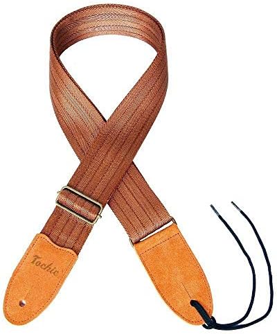TOCHIC Guitar Strap, Guitar Shoulder Strap with Adjustable Soft Cotton Genuine Leather End for Acoustic Guitar/Electric Guitar/Electric Bass
