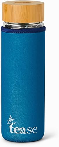 Vaso de té de vidrio y bambú 3 en 1, infusor versátil para preparar té, café, bebidas con infusión de agua de frutas, incluye mango de funda de