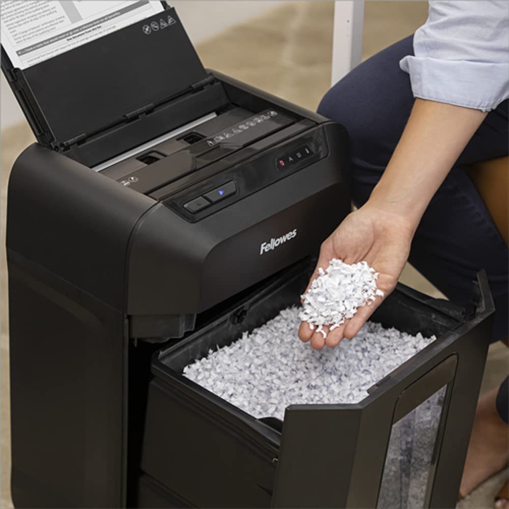 Fellowes Automax 80M Aktenvernichter Partikelschnitt-Zerkleinerung 22 cm Schwarz (4621501)