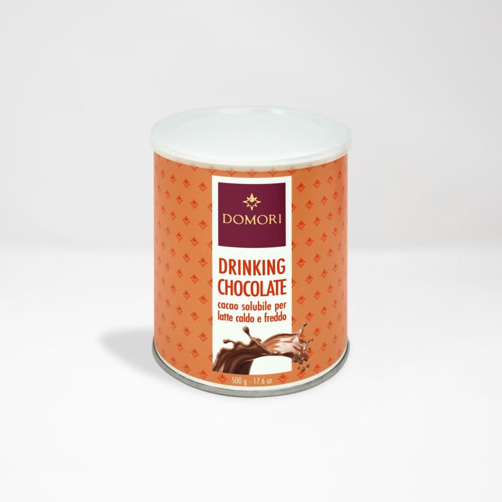 DOMORI - cacao solubile per latte caldo e freddo - Miscela solubile per latte caldo e freddo in confezione di latta da 500g.