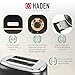 Haden Heritage 2 Slice Wide Slot Stainless Steel Toaster with Adjustable Browning Control & Non-Slip Feet, Black & Copper