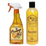 Howard Orange Oil Wood Cleaner Plus Touch of Beeswax Wood Preserver and Conditioner | Beeswax Furniture Polish and Conditioner with Orange Oil | Feed Into Hardwood, Restore and Protect Cabinets