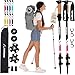TrailBuddy Hiking Sticks - 2-pc Pack Adjustable Walking or Trekking Poles - Strong, Lightweight Aluminum 7075 - Quick Adjust Flip-Lock - Cork Grip, Padded Strap - (Berry Pink)