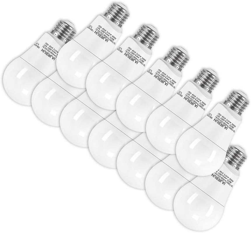 FDW 60 Watt Equivalent,9W SlimStyle A19,E26 LED Light Bulb,800LM,Soft White,2700K,12 Pack