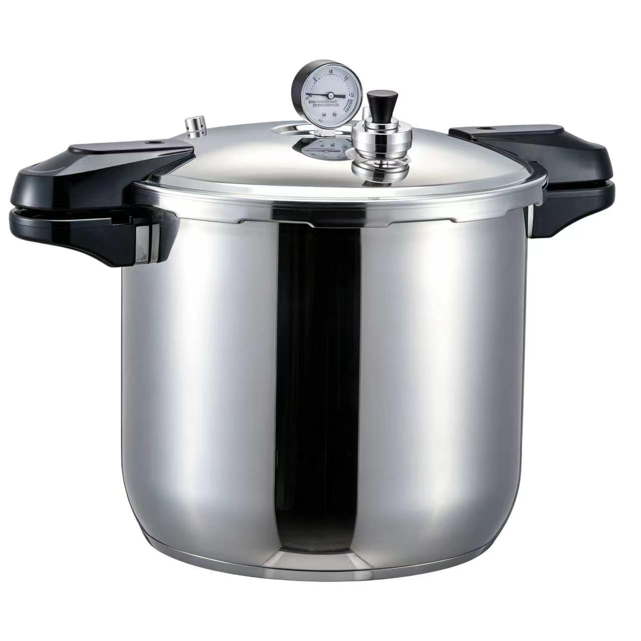 Stainless Steel Pressure Canner Cooker, 25 Qt, Silver, Induction Compatible, 110KPA 15.9PSI (Silver, 25 Qt)