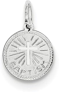 Colar de prata esterlina 925 com pingente de disco de batismo religioso joias finas para mulheres presentes para ela, Prata esterlina