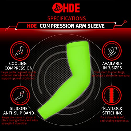 HDE Arm Sleeves for Men Women, Compression Sleeve Arm UV Protection Basketball Baseball Football (Pair)3