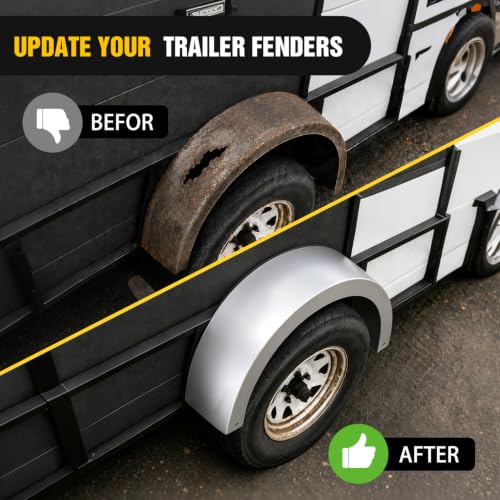 Image of Nilight Round Trailer Fenders Single Axle Mud Guards 14 to 16 in Wheels