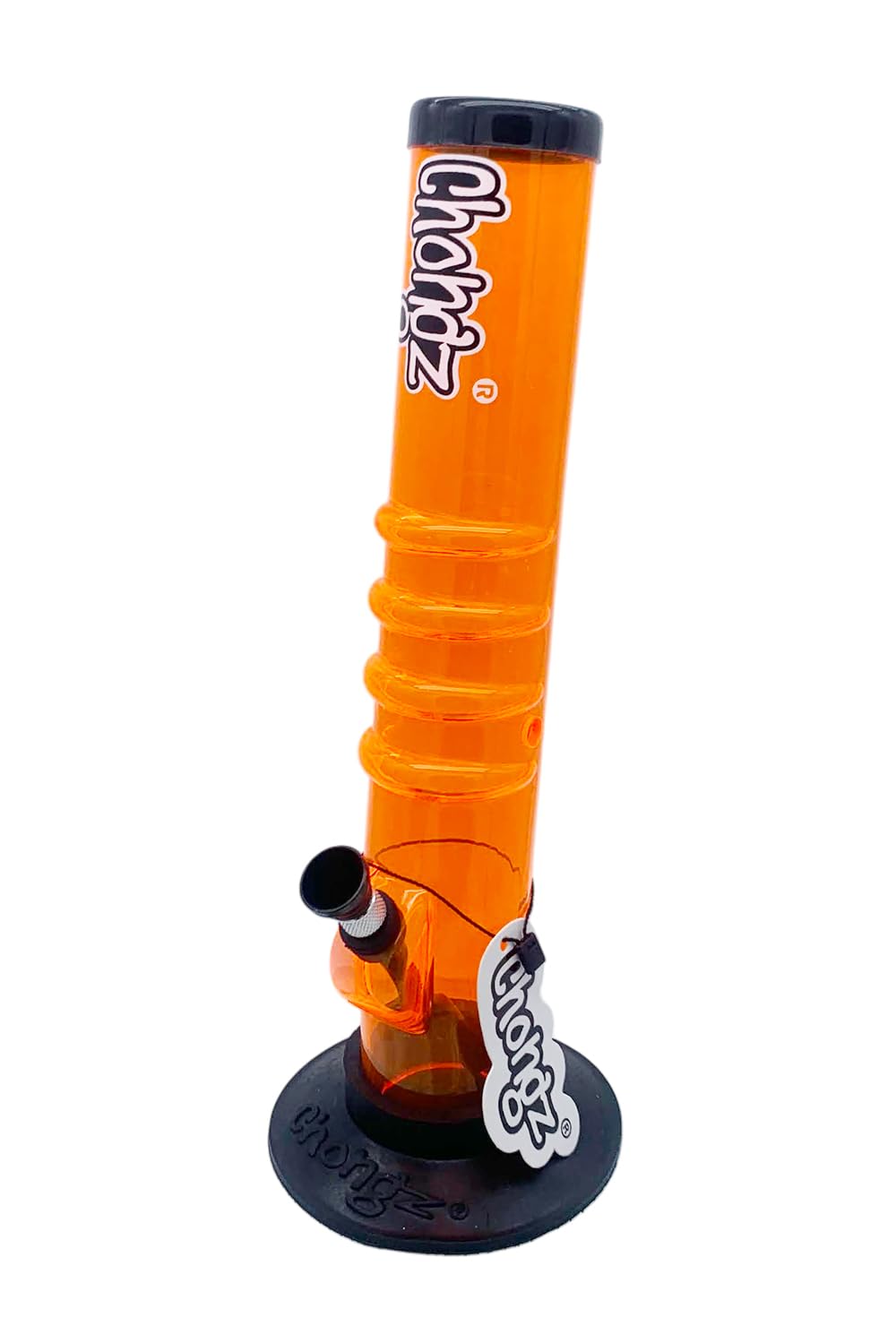 Chongz Acrylic 30cm "Don"t Ffffit" Straight Grip Bong, made from quality 3mm acrylic construction, lightweight and shatter-resistant (Orange)