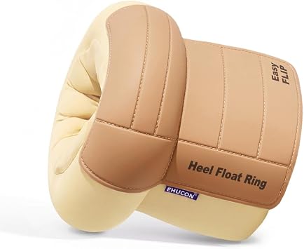 Heel Protector for Pressure Sores, Ankle Elevation Pillow for Heel Pain Relieve & Foot Support,Egg Crate Foam Heel Cushion Pillow for Elderly,Bedridden Patients-1PC Khaki