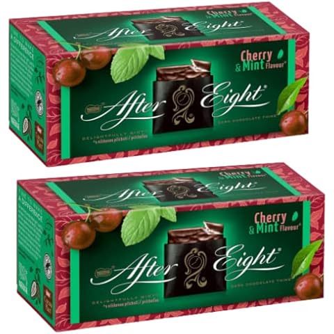 BargainsMania After Eight Cherry & Mint - Classic Cherry & Mint Chocolate - Perfect As An After Dinner Treat - Suitable For Vegeterians - Share With Friends And Family - Pack of 2 - Size 200g Cover