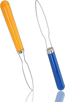 2 Pcs Button Hook Dressing Aid with Comfort Grip Handle - One Hand Button Helper for Arthritis, Seniors & Independent Living Random Colors