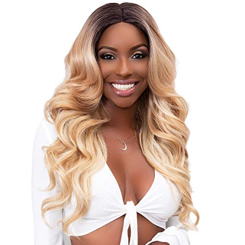Janet Collection Extended Part Deep Swiss VIVIA Lace Front Wig (1B)