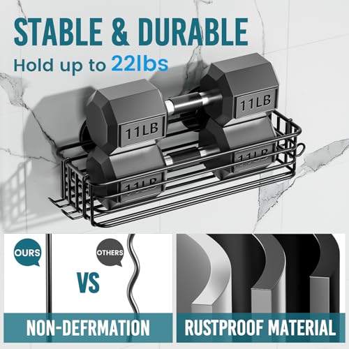 Image of TAILI Shower Caddy Suction Cup 2 Pack with Hooks & Soap holder, Black