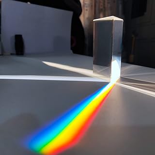 Crystal Optical Glass Triangular Prism Teaching Light Spectrum Physics and Photo Photography Prism, Crystal Rainbow Maker for Science Experiments