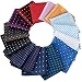 15 Pcs Assorted Colors Dot Pattern Pocket squares for Men