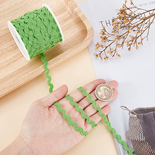 image for GORGECRAFT 27yard/25m Rick Rack Trim Ribbon Emerald Green Wave Sewing 