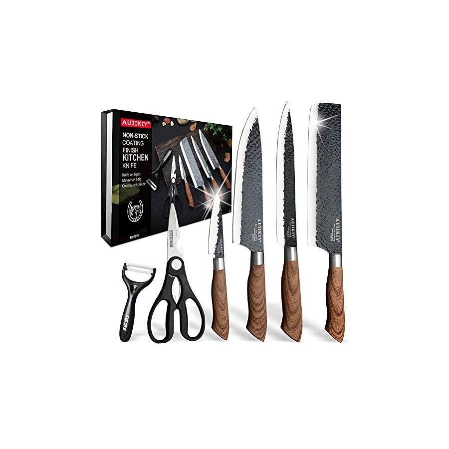 AUIIKIY 6 Pieces Professional Kitchen Knives Set With Giftbox