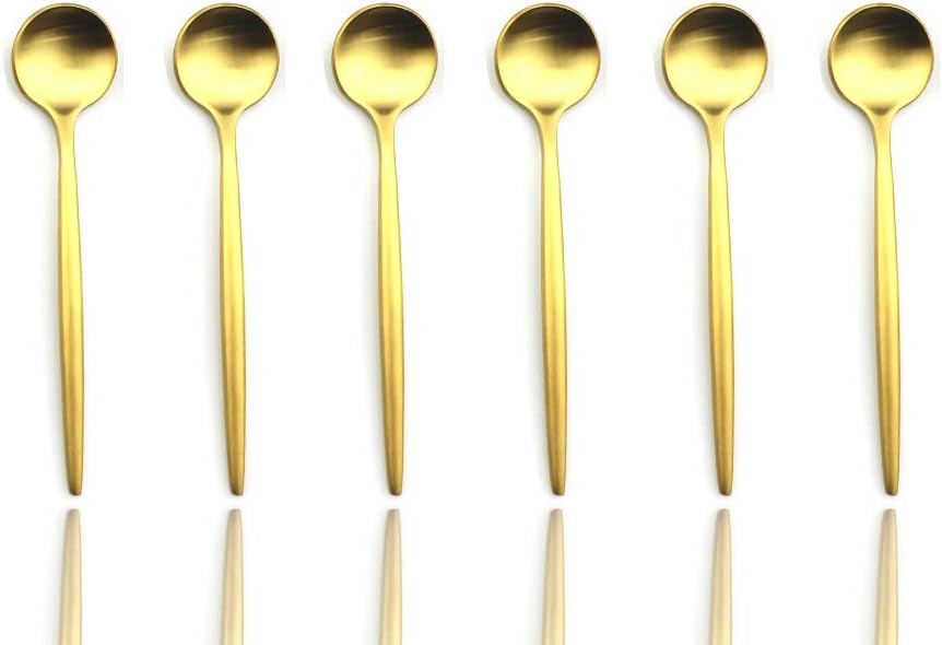 JASHII 20-Piece 304 Stainless Steel Gold Dinnerware Cutlery Set, Service for 4, Matte Knife Fork Spoon Home Tableware Gift