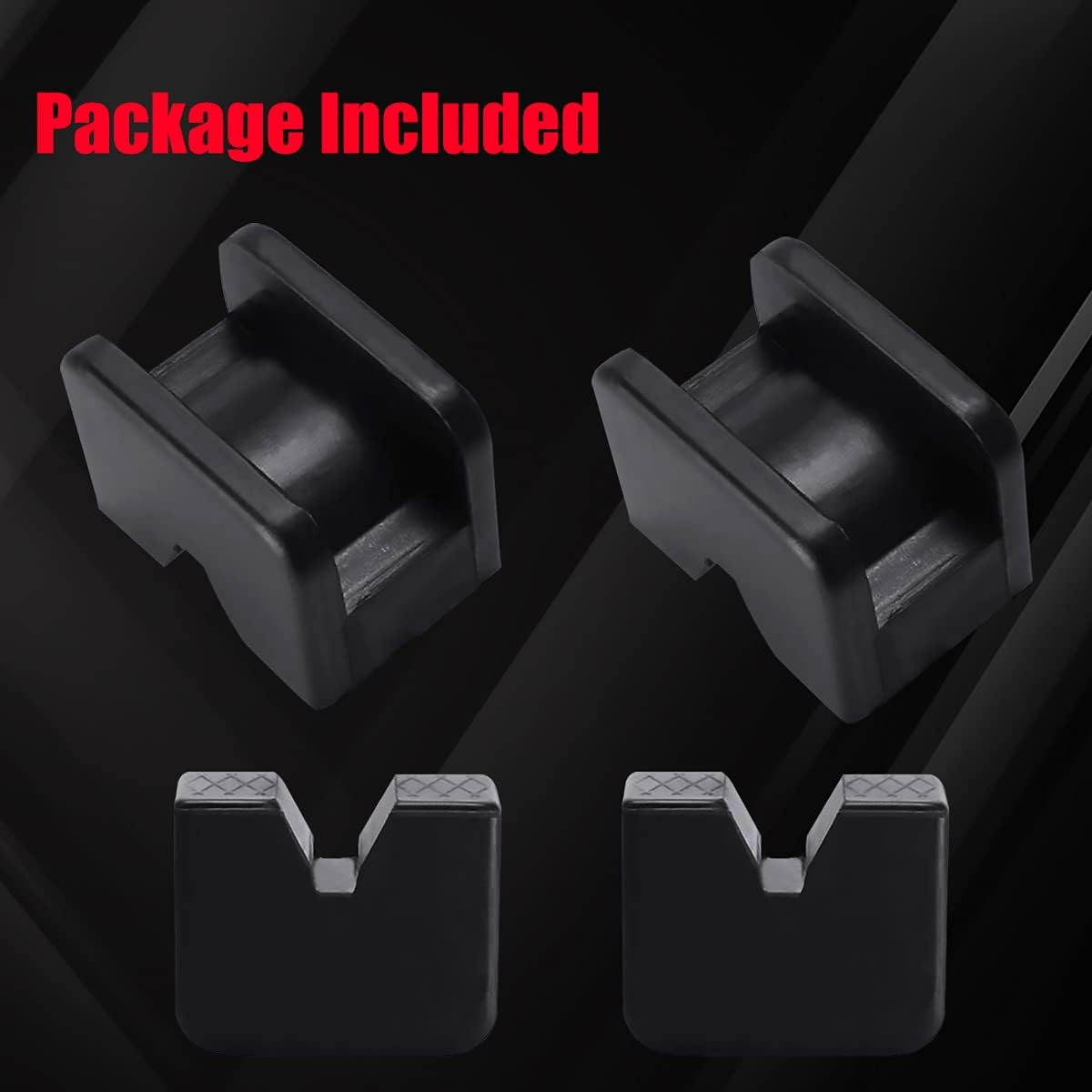 Samman 4 Pack Jack Rubber Pad Adapter,Jack Stand Pad Load 2-3 Ton Hi Lift Steel Car Jack Stand-Jack Pad Universal Slotted Frame Rubber,Frame Rail Protector Pinch Weld Protector- 4 Pack