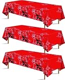 3Pcs Cherry Blossom Tablecloth Hibachi Party Decorations Chinese Japanese Cherry Flowers Plastic Table Cover Floral Disposable Table Cloth for Hibachi New Year Spring Festival Wedding 108x54 Inch