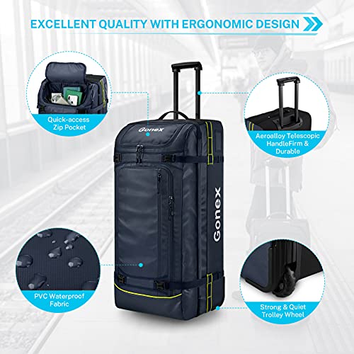 Gonex Rolling Duffle Bag with Compression Packing Cubes2