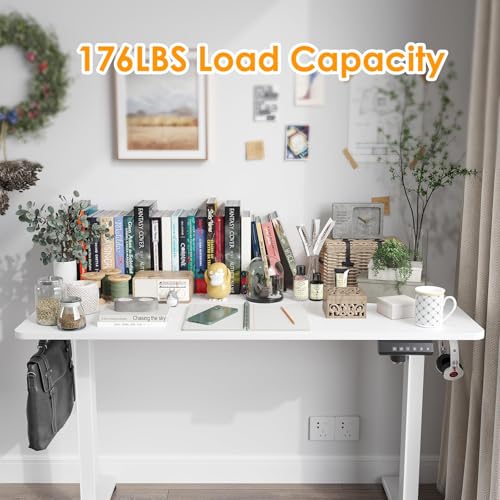 Image of STARY Electric Standing Desk Adjustable Height Sit Stand Home Office Desk with Splice Board