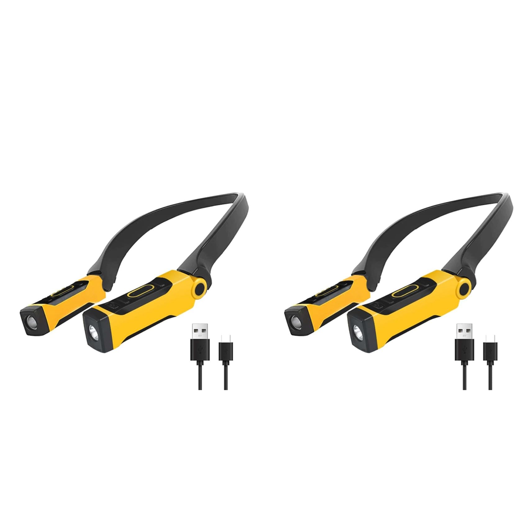 Hndhbfgrt 2X Rechargeable USB Reading Lamp Neck Book Light, 2 Brightness Levels, Bendable Arms for Reading, Camping, Repairing