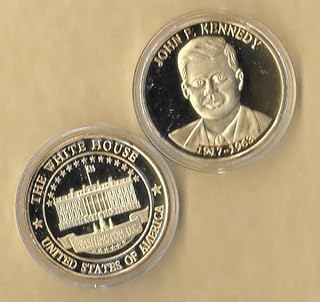 John F Kennedy President Gold Challenge Coin Token