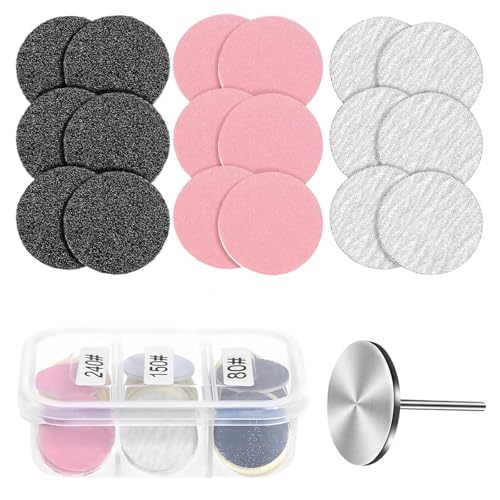 Discos de lijado | 61 Discos Herramientas Pedicura De Papel De Lija, Con Broca De Metal De 25 Mm, Discos De Lijado De Repuesto Para Broca Uñas, Removedor Limas De Pies Piel Muerta, Para Taladro Uñas, Limas De Pie
