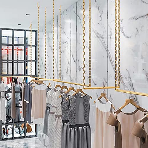 WFDERAN 2 Pcs Height Adjustable Metal Chain Clothing Hanging Racks,Creative Commercial Wedding Dress Display Shelf,Retail Store Garment Rack,Ceiling Mount Clothes Storage Rod (Gold, 47.2" L) steampunk buy now online WFDERAN 2 Pcs Height Adjustable Metal Chain Clothing Hanging Racks,Creative Commercial Wedding Dress Display Shelf,Retail Store Garment Rack,Ceiling Mount Clothes Storage Rod (Gold, 47.2" L) steampunk buy now online
