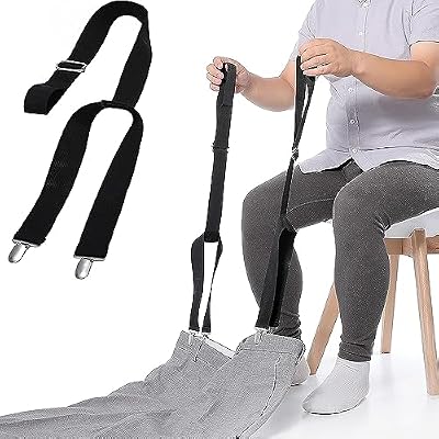 Fanwer 2nd Gen Metal Clip Dressing Aid for Pants, Pants Pull Up Assist,Dressing Stick for Elderly Alternative, Adjustable 26-41 Inches Belt Dressing Tool for Seniors, Pregnant Women and Disabled.
