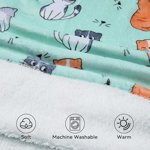 Zando Blanket Hoodie for Kids Cat Blanket Hoodie Wearable Blanket Kids Oversized Blanket Hoodie Sweatshirt Blanket Comfy Blanket Hoodie Kids Cozy Warm Sherpa Blanket with Pocket Cute Gifts for Girls