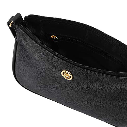 Bolsa Feminina Couro Legítimo Transversal Mariart 2030 (Preto)