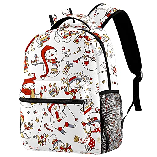 Sac à dos voyage bonhomme de neige enfant avec poche gourde anti-fuite latérale