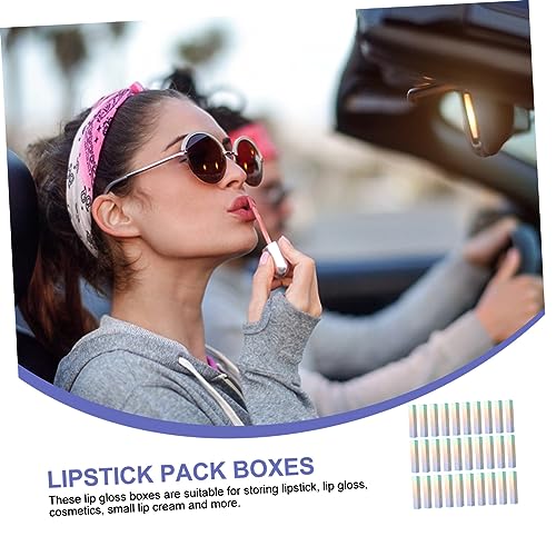 FOMIYES 250 Pcs Embalagem De Laca Labial Caixa De Papel Recipientes De Bálsamo Labial Recipientes De